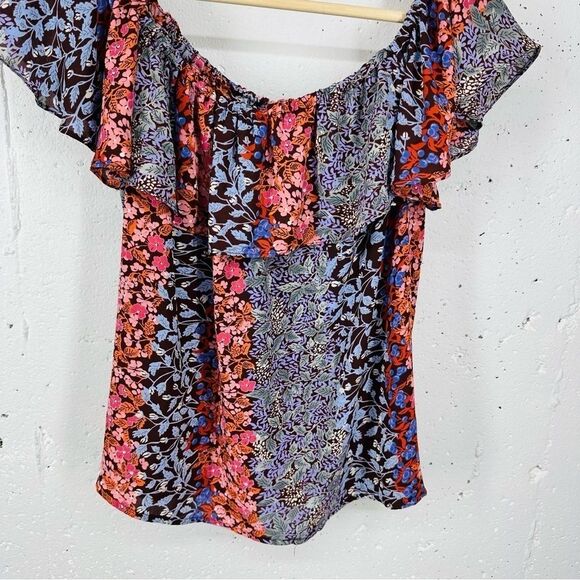 Maeve Anthropologie Small Vallita Floral Off Shoulder Blouse - Picture 4 of 10
